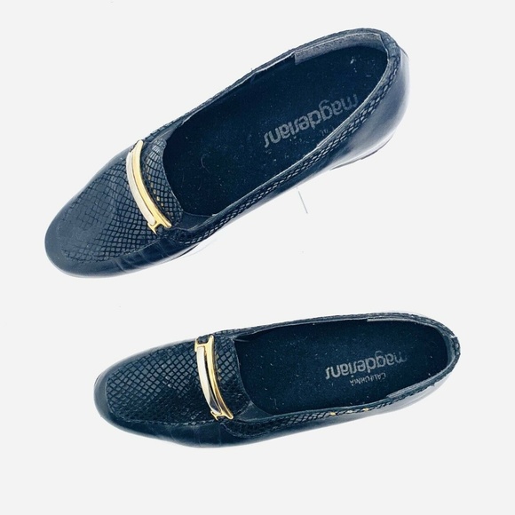 MAGDESIANS Snake Embossed Pat Leather Flat Loafer - Picture 4 of 8